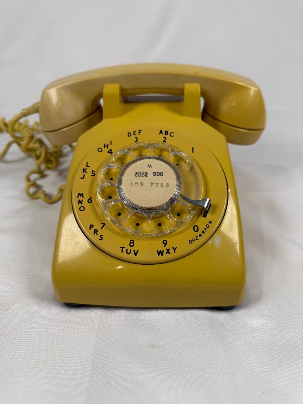 Vintage Yellow Rotary Phone Western Electric Bell System 1971 Retro Decor